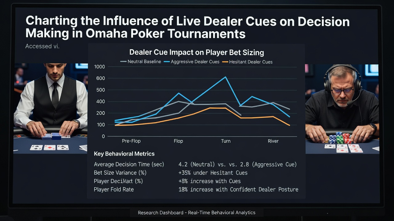 Spieleranalyse von Live-Dealer-Cues während eines mobilen Omaha-Poker-Turniers mit Fokus auf Entscheidungsabläufe